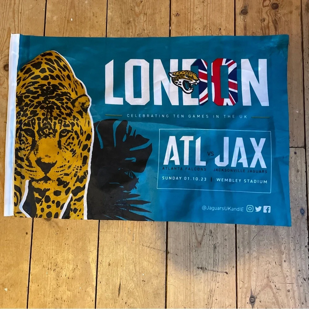 Jacksonville Jaguars vs Atl Falcons Flag 2023 NFL International Series London - Picture 1 of 3